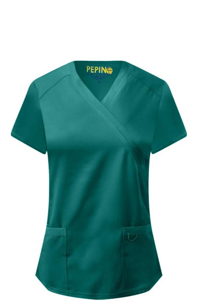 Pepino Uniforms Mock Wrap Scrub Top