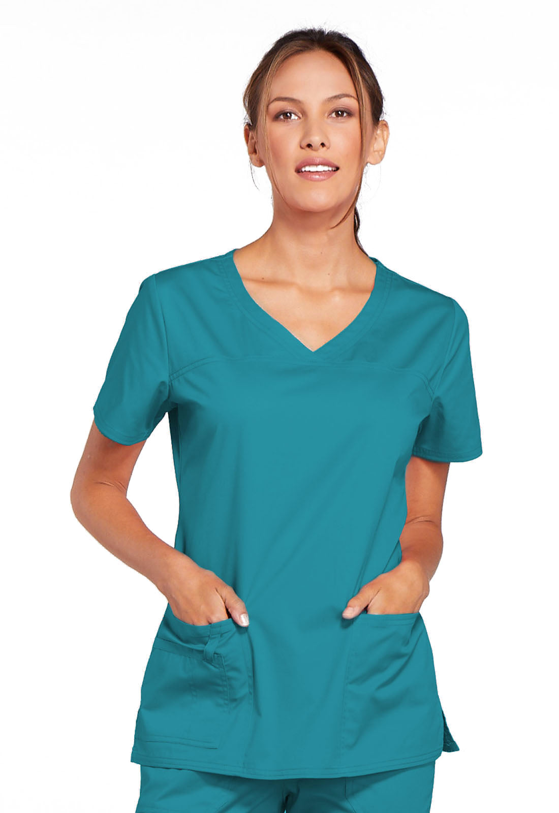 Liquidación Cherokee Workwear Core Stretch Top con cuello en V