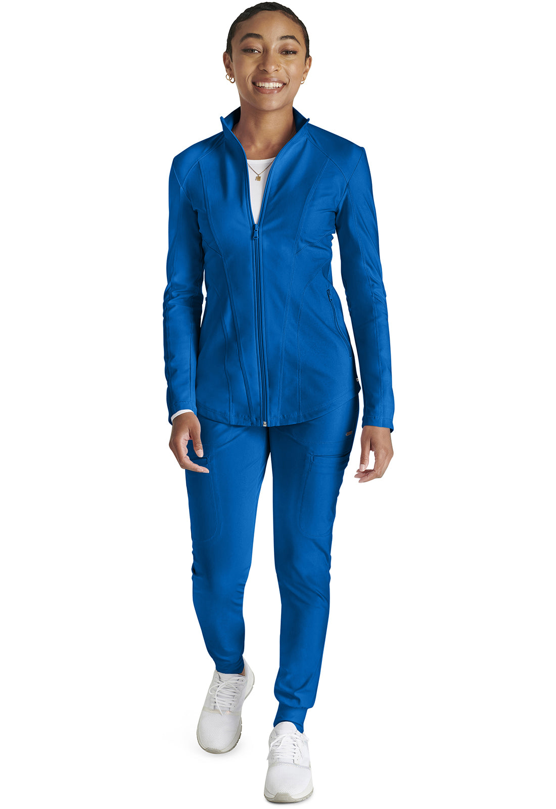 Cherokee Form Zip Front Mesh Scrub Jacket