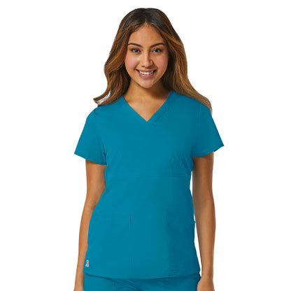 Maevn EON Mock Wrap Scrub Top with Empire Scrub Top