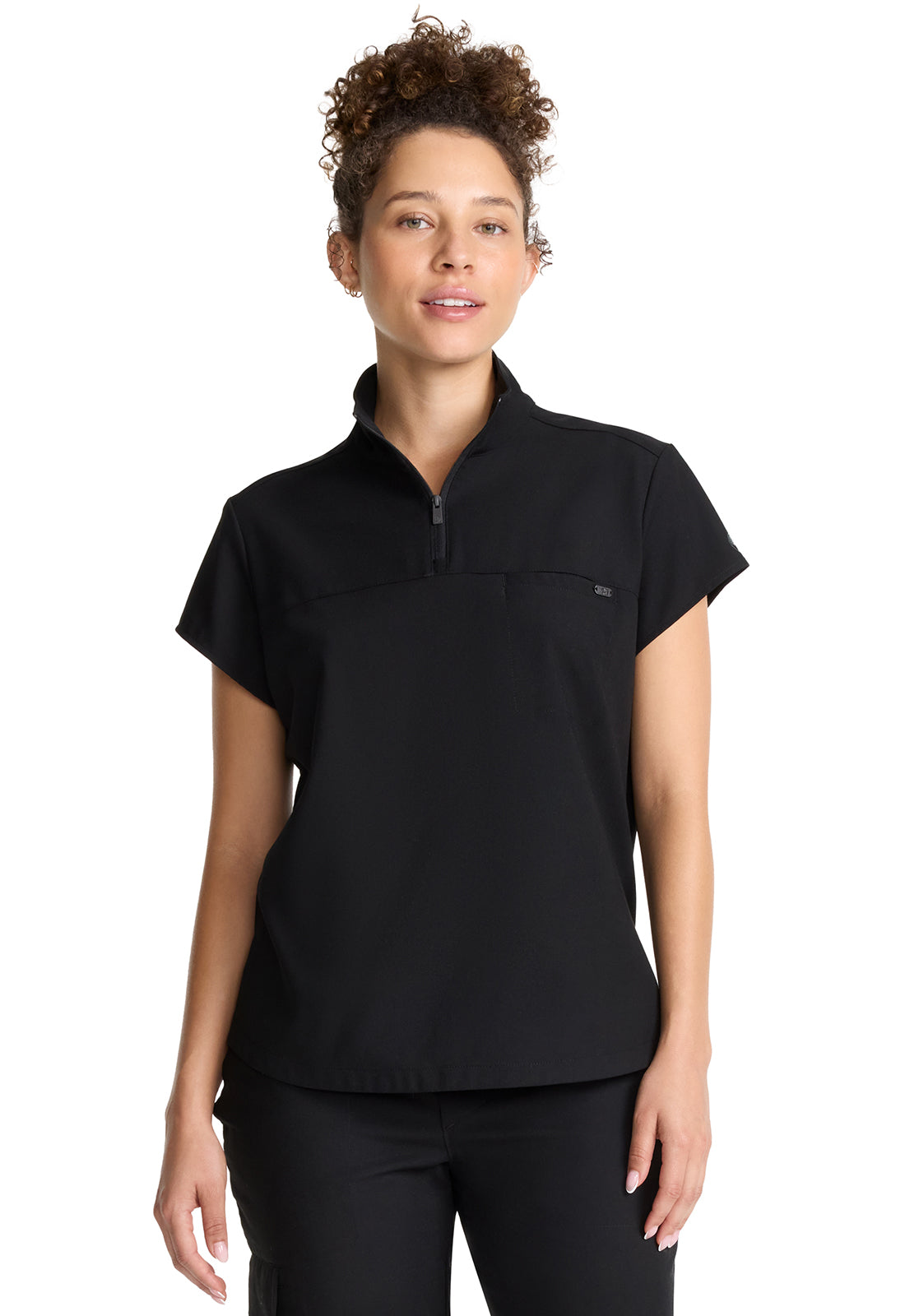 Healing Hands Quest Bella Partial Zip Stand Collar Tuck-In Top