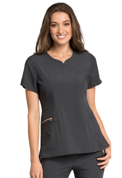 Clearance Cherokee Statement Ribbed V-Neck Scrub Top