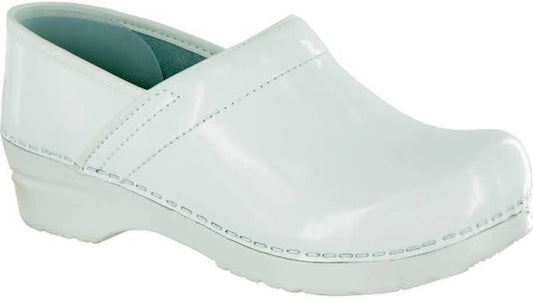 Clearance Sanita White Professional Celina Patent Leather Shoes
