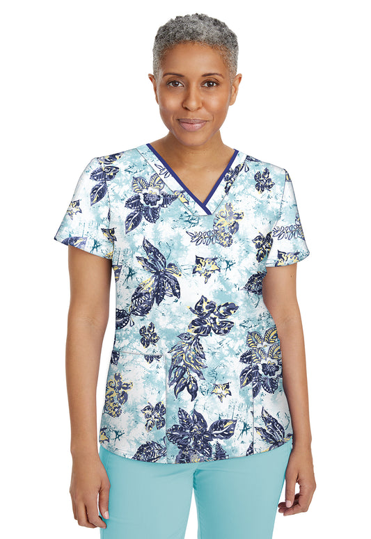 Clearance Healing Hands Premiere Label Seabrook Printed Amanda Scrub Top