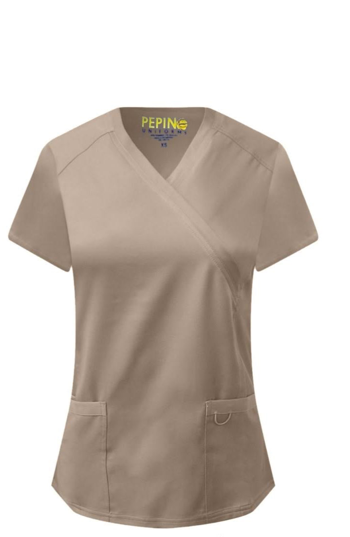 Pepino Uniforms Mock Wrap Scrub Top