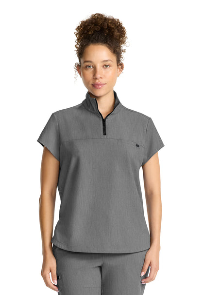 Healing Hands Quest Bella Partial Zip Stand Collar Tuck-In Top