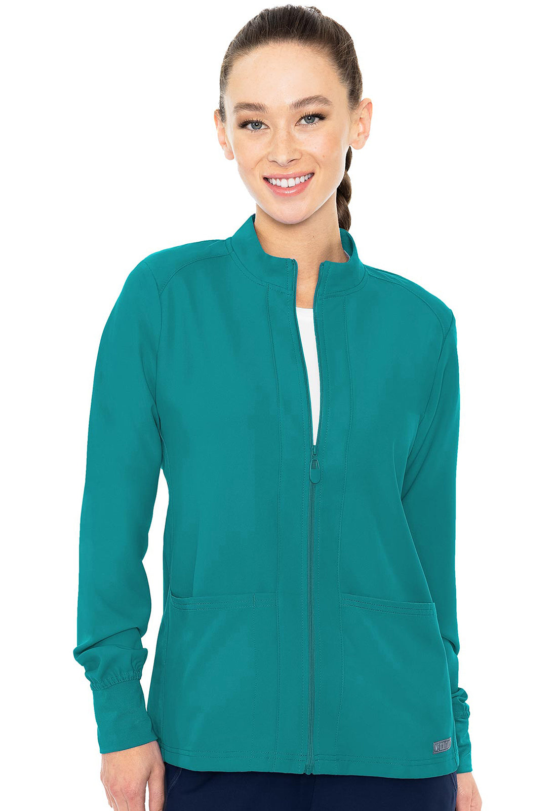 Med Couture Insight Zip Front Warm-Up With Shoulder Yokes Jacket