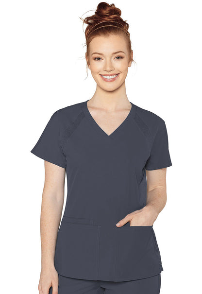 Clearance Med Couture Peaches Raglan Scrub Top