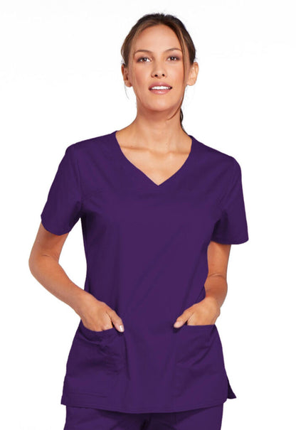 Blusa médica con cuello en V y tejido elástico Core de Cherokee Workwear en oferta