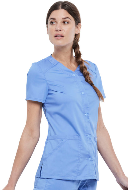 Cherokee Workwear Revolution Snap Front Scrub Top