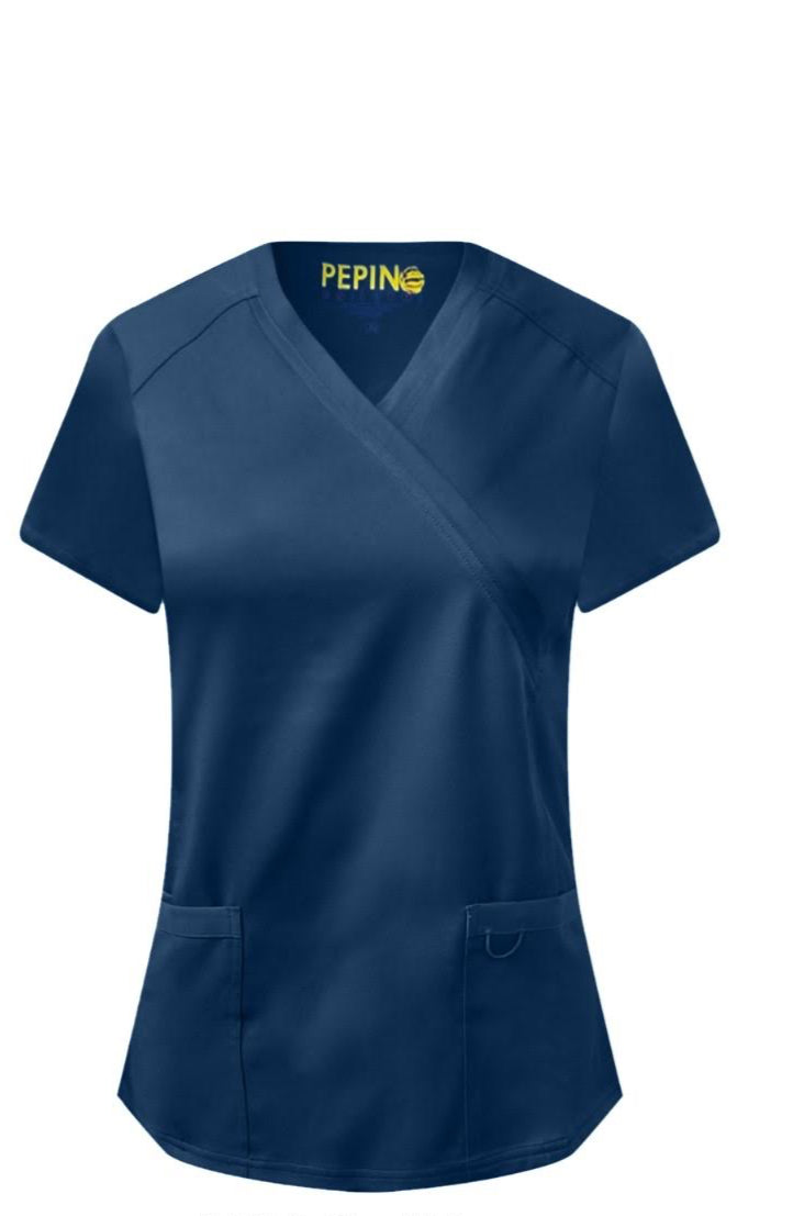 Pepino Uniforms Mock Wrap Scrub Top