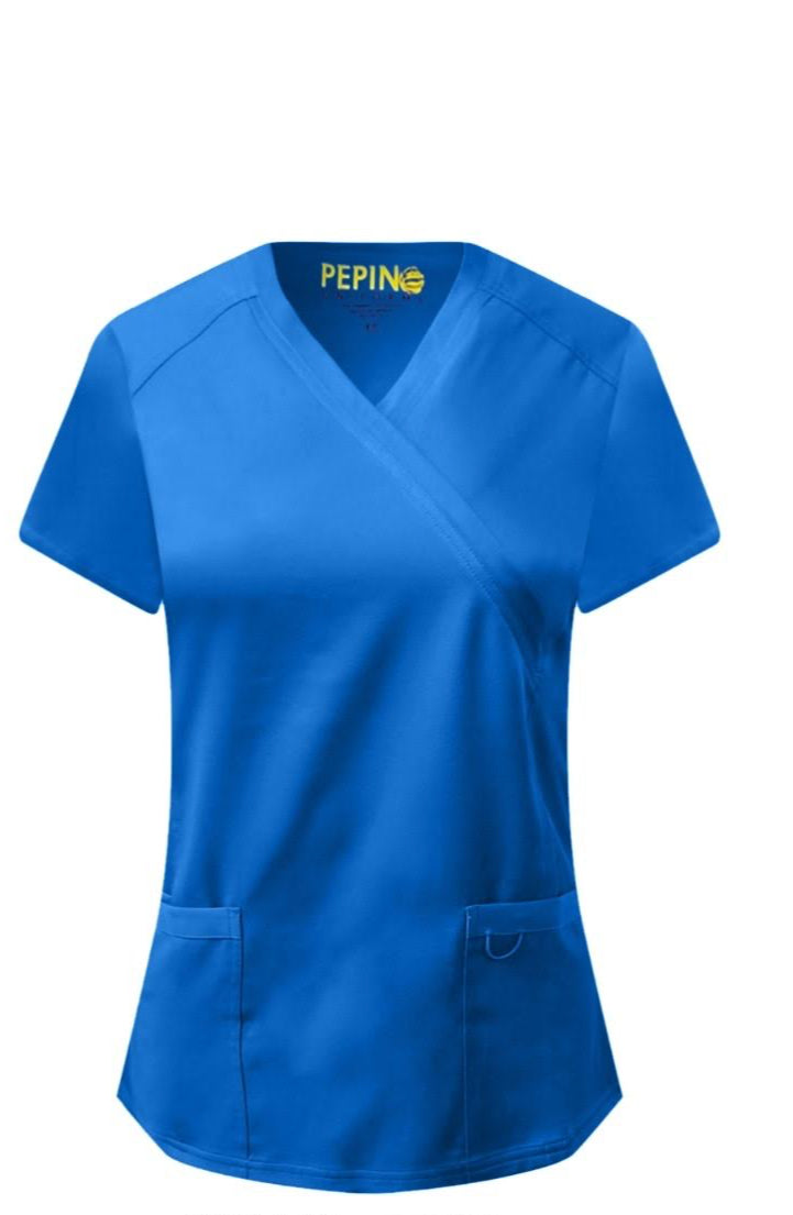 Pepino Uniforms Mock Wrap Scrub Top