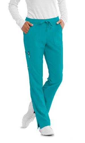 Pantalones médicos Skechers Reliance de tiro medio, pierna recta, con cordón y tres bolsillos